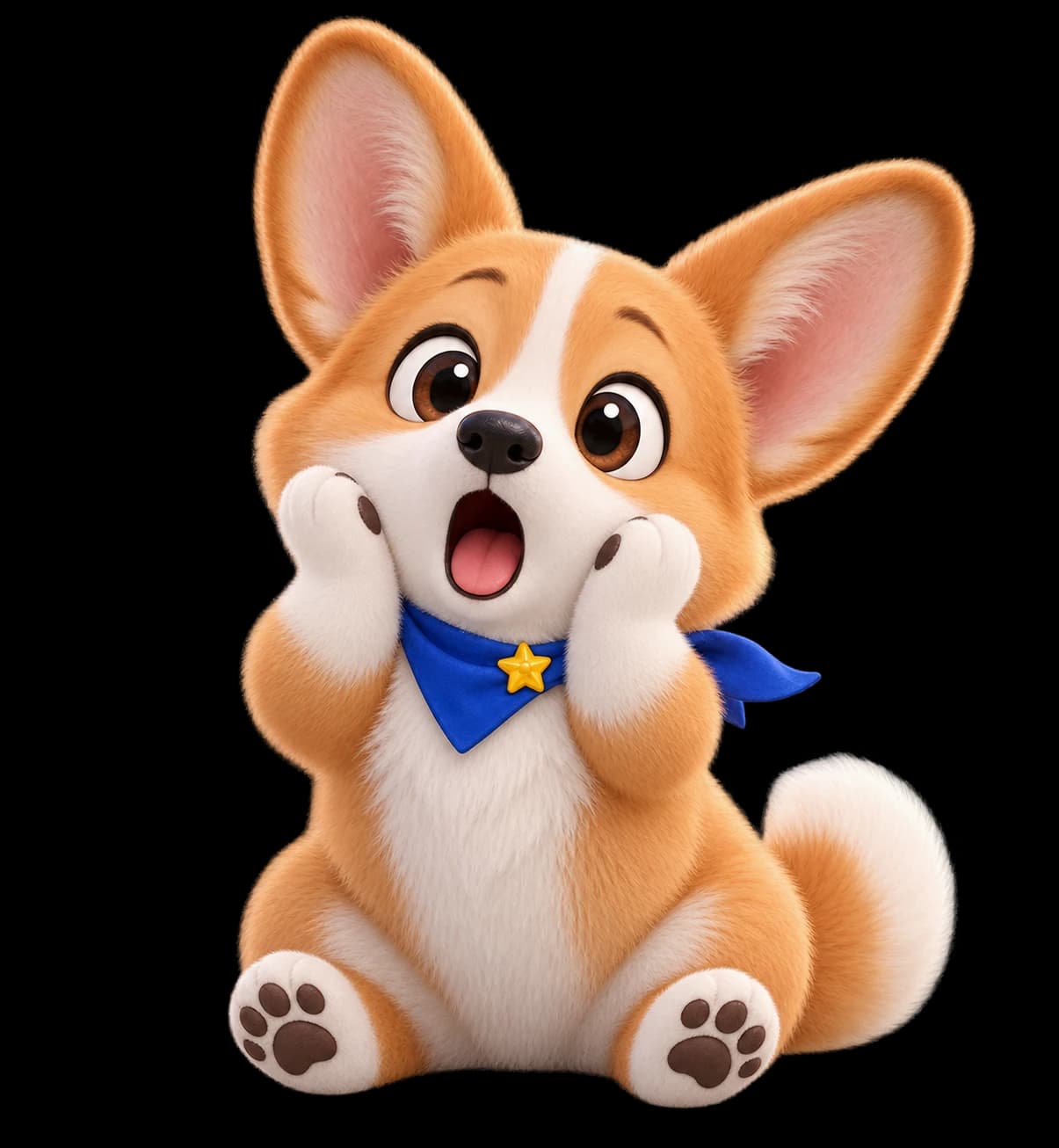 Surprised corgi expression